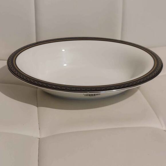 Wedgewood + Vera Wang With Love Noir Gold & Platinum 10" x 8" Serving Bowl w Tag - Picture 1 of 5